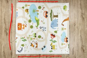 BAMBINO 1165 covor lavabil Grădină zoologică pentru copii anti-alunecare bej - SECUNDAR-COTATI PRODUSUL