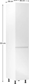 Dulap pentru alimente, alb/alb luciu extra ridicat, de dreapta, AURORA D40SP