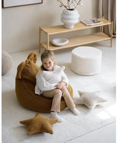 Pernă decorativă pentru copii maro cu tapițerie din țesătură bouclé Star – Wigiwama