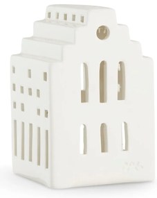 Felinar din ceramică Kähler Design Long Church, înălțime 10 cm, alb