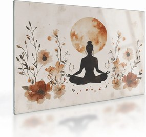 Tablou pe sticlă - Yoga Portocalie (70x50 cm)