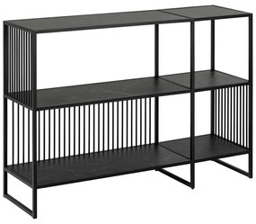 Bibliotecă neagră cu aspect de piatră 120x83 cm Strington – Actona