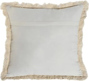 Pernă decorativă din bumbac brodată manual, 45 x 45 cm, bej natural, „Jaipur"