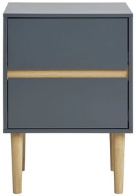 Noptiera Bisley, lemn vopsit, gri închis 40x35x55 cm