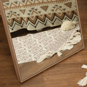 HOMCOM Oglindă pentru întregul corp cu suport, independentă, 40 cm x 150 cm, natural | Aosom Romania