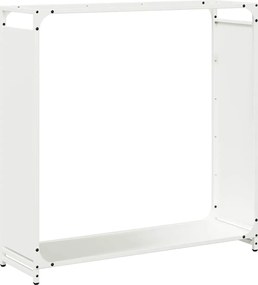 vidaXL Suport pentru lemne de foc alb 90x28x90 cm Oțel laminat la rece