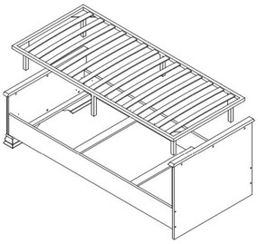 Somiera fixa IDENTO, lemn de fag/metal, 14 lamele, 87x197 cm