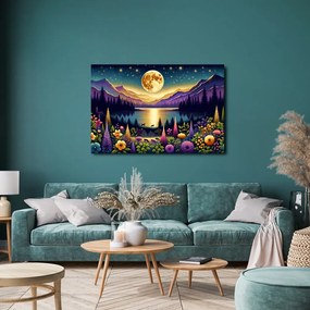Tablou peisaj romantic cu lună plină