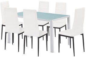 Mabel 6+1 set de luat masa alb-negru