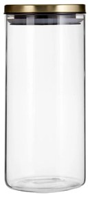 Recipient din sticlă cu capac Premier Housewares, 1,3 l, auriu