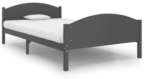 322048 vidaXL Cadru de pat, gri închis, 120x200 cm, lemn masiv de pin