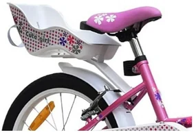 Bicicleta pentru copii NOVOKIDS™ Splend'Or Boom PRO Edition, Cu cosulet pentru papusi, Roti 16" inch, Maxim 50 kg, Cadru din otel, Roti ajutatoare