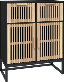 vidaXL Dulap, negru, 60x30x75 cm, lemn prelucrat
