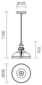 Redo 01-1002 - Lustră pe cablu SAVILLE 1xE27/42W/230V