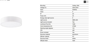 Plafoniera LED design circular ARIS 20W alb