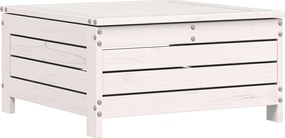 vidaXL Taburet de grădină cu pernă, alb, lemn masiv de pin