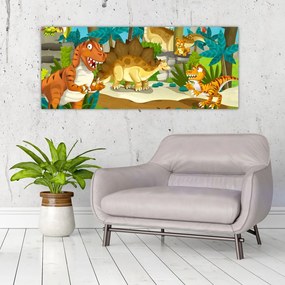 Tablou - Dinozaurii (120x50 cm)