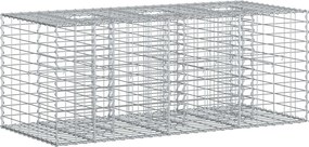 vidaXL Pat ridicat din gabion Argintiu 140 x 60 x 55 cm