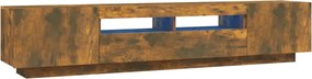 vidaXL Set dulapuri TV cu LED, 2 piese, stejar fumuriu, lemn prelucrat