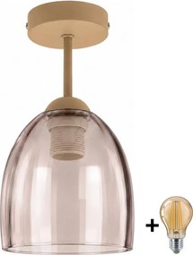 BRILAGI - LED lampă de tavan aplicată R GLASS 1xE27/60W/230V Ø 17 cm bej/bej fumuriu
