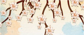 Tablou - Flori colorate pe ramuri (120x50 cm)