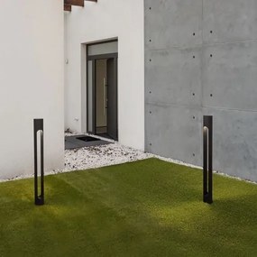 Stalp LED mediu pentru exterior design modern IP65 Ellery negru H-80cm