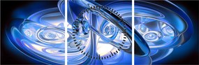 Tabloul abstract albastru (cu ceas) (90x30 cm)