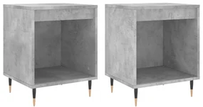 830709 vidaXL Noptiere, 2 buc., gri beton, 40x35x50 cm, lemn compozit