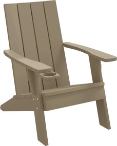 vidaXL Scaun Adirondack, maro deschis, 75x88,5x89,5 cm, polipropilenă