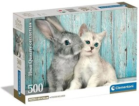Animale Cat &amp; Bunny Puzzle Clementoni de 500 de piese