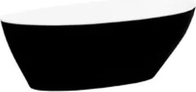 Cada freestanding Besco Goya alb-negru lucios 160x70 cm
