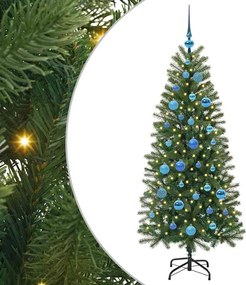 vidaXL Brad de Crăciun artificial cu 150 LED Verde 150 cm PE și PVC