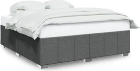 vidaXL Cadru de pat fără saltea, gri închis, 200x200 cm, textil