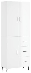 3195917 vidaXL Dulap înalt, alb extralucios, 69,5x34x180 cm, lemn compozit