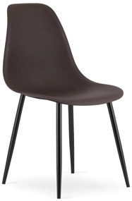 Set 4 scaune maro închis OSAKA cu picioare negre
