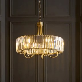 Endon 119610 - Candelabru VISCONTI cu lanț, 5 x E14, 6 W, 230 V, alamă