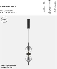 Lustra suspendata LED Double Moon