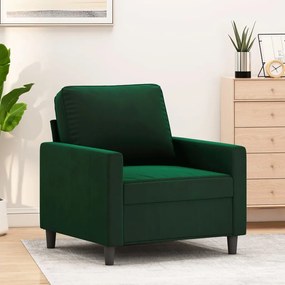 348727 vidaXL Fotoliu canapea, verde închis, 60 cm, catifea