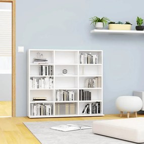 vidaXL Dulap de CD-uri alb extralucios, 100x23x89,5 cm, lemn prelucrat