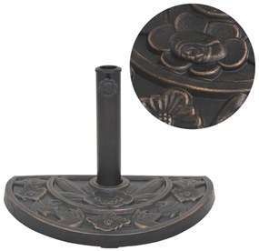 vidaXL Suport umbrelă de soare, rășină, semicerc, bronz, 9 kg