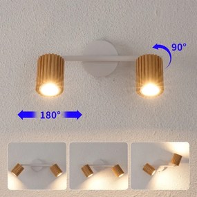 Brilagi - Spot MODERN WOOD 2xGU10/8W/230V lemn de cauciuc/alb