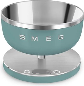 Cantar de bucatarie Smeg Collezione KSC01EGMWW, Pana la 5 kg/5 l, Functie TARA, Afisaj LED, Baza antiderapanta, Baterie incarcabila, Verde smarald