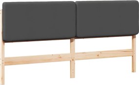 vidaXL Tăblie tapițată Maro și gri închis 180 cm Lemn de pin masiv