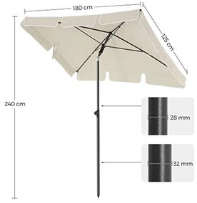 Umbrela de gradina pliabila CUADRO 180x125 cm, bej