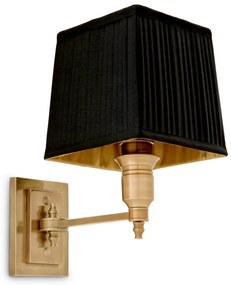 Aplica de perete moderna LUX, finisaj brass cu abajur negru, Lexington Single 108633 HZ