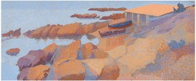 Tablou - Henri Edmond Cross, Calanque des Antibois, reproducere (120x50 cm)