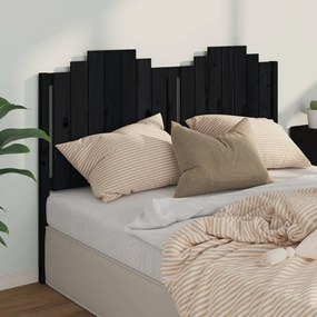 818484 vidaXL Tăblie de pat, negru, 166x4x110 cm, lemn masiv de pin