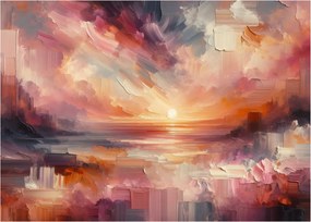 Tablou pe sticlă - Răsărit pictat (70x50 cm)