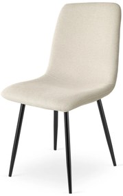 Set de masa 1 + 4, masa CITY 110x75 cm stejar artisan + scaun de masa crem RIFT cu picioare negre