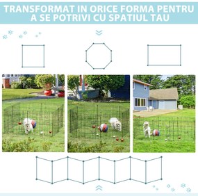 Tarc tip plasa pentru animale PawHut, 8 bucati 61x61cm, negru | AOSOM RO